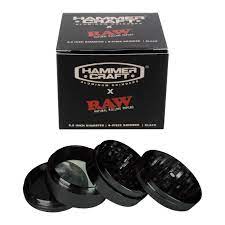 RAW GRINDER RAW X HAMMERCRAFT ALUMINIUM GRINDER 4 PARTI 56mm – BLACK
