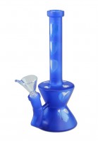Glass Bong with Hearts matt blue H200mm