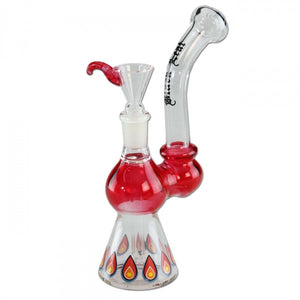 Bong 'Black Leaf' 'Drops' Glass Pipe Hole Diffuser H185mm