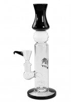 Bong  'Breit' Glass Bong Drum Percolator white/black H255mm