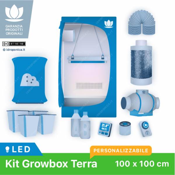 KIT GROWBOX TERRA 100X100CM LED 300W